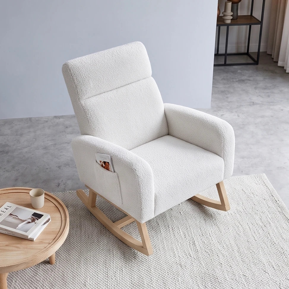 High-back teddy rocking chair – product view 3