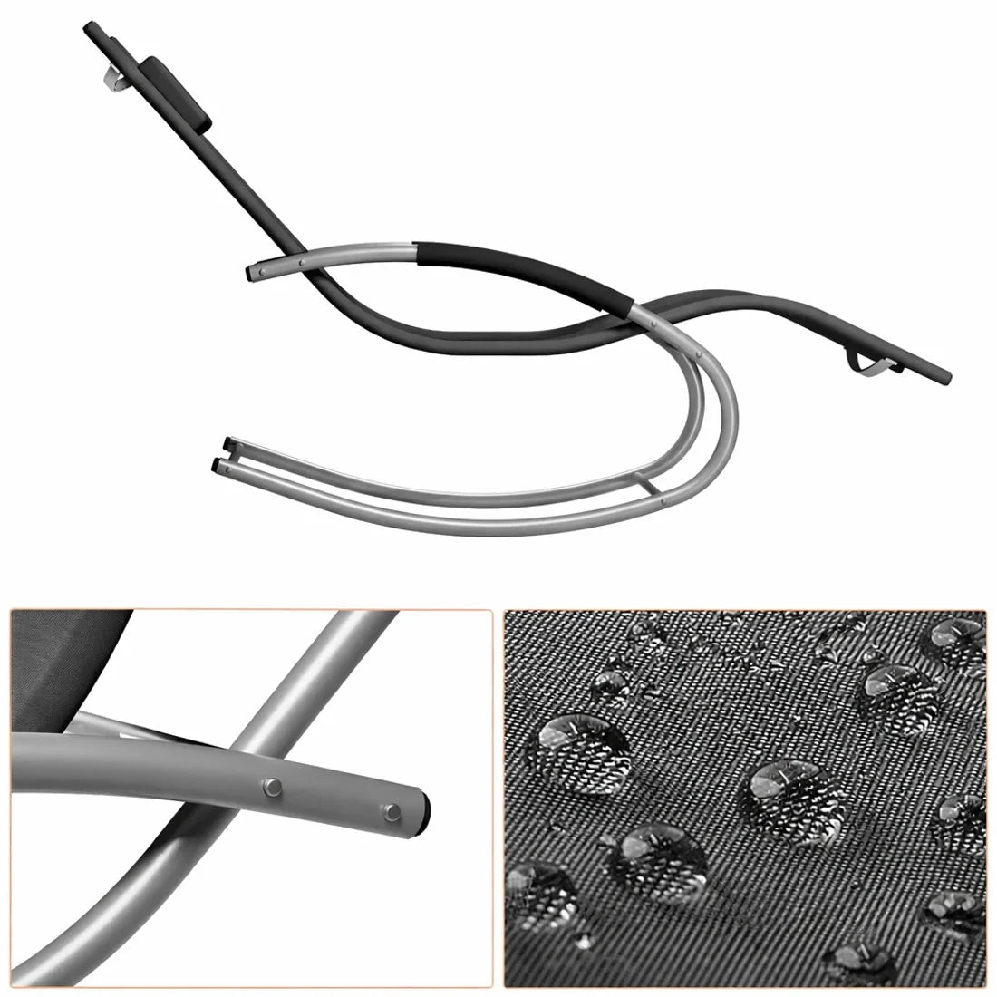 Outdoor rocking sun lounger set – close-up detail 2