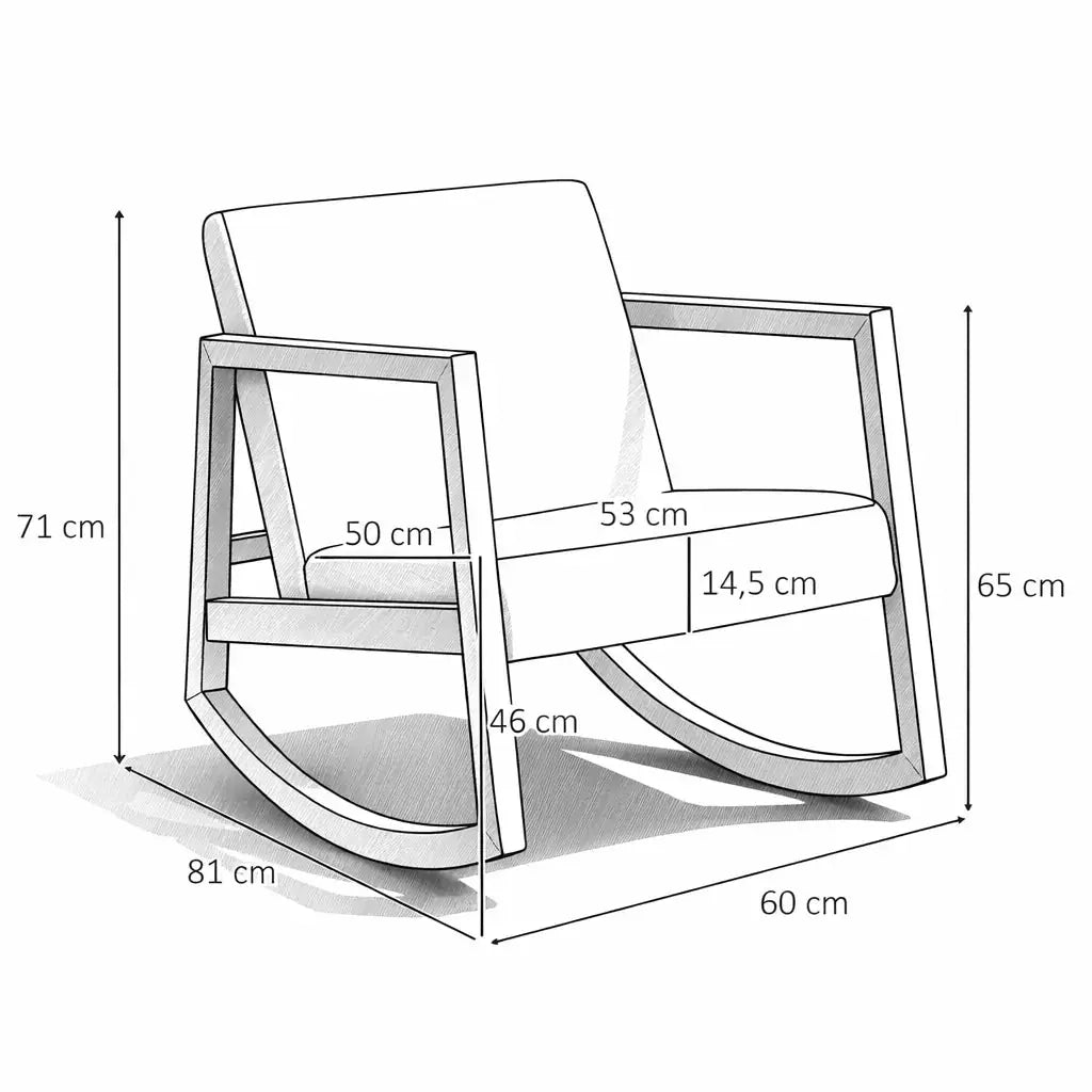 Nordic cream bouclé rocking chair – product view 3