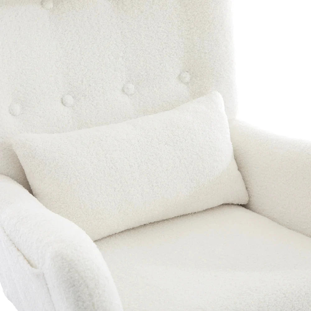 Cream teddy nursing rocking chair – side view