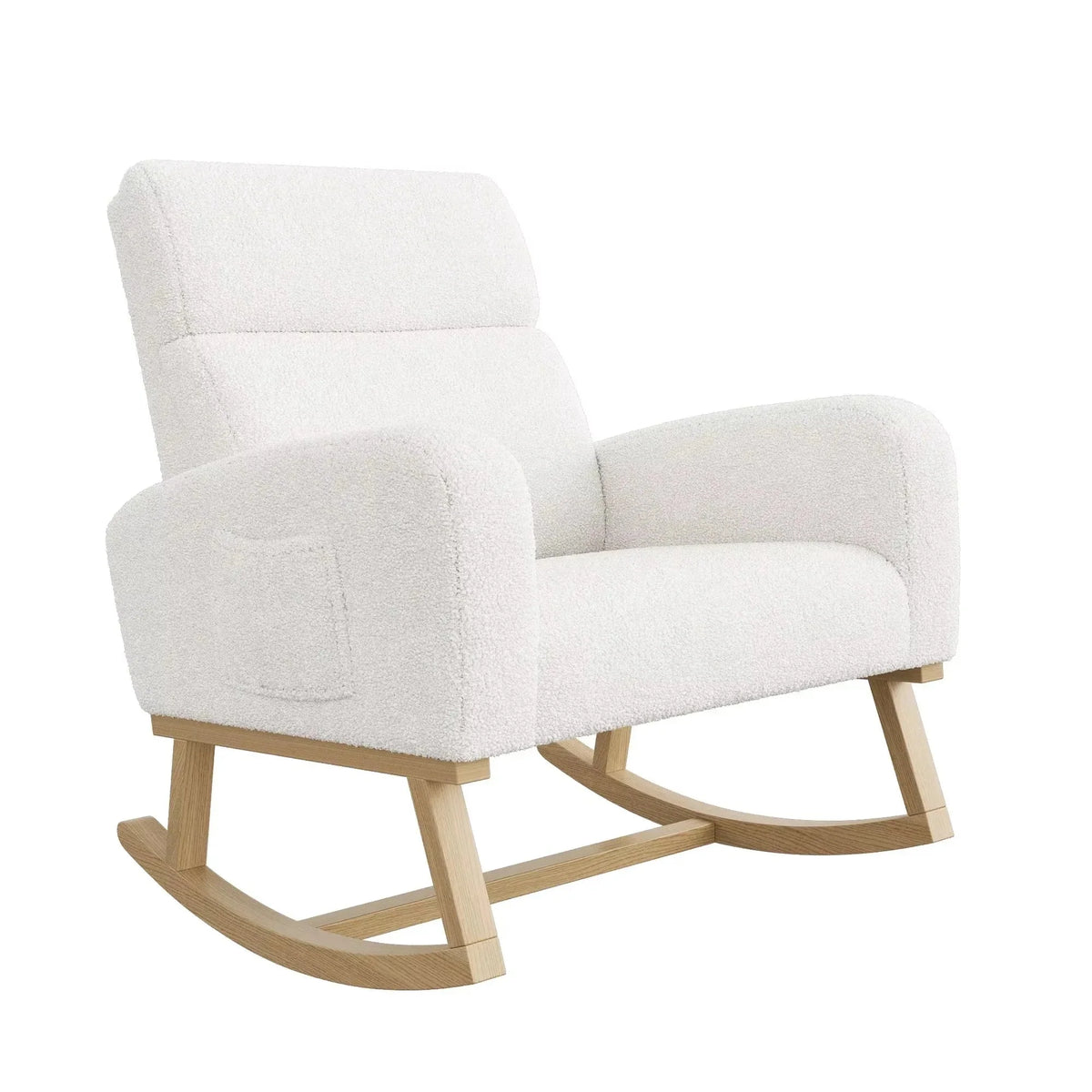 High-back teddy rocking chair – close-up detail