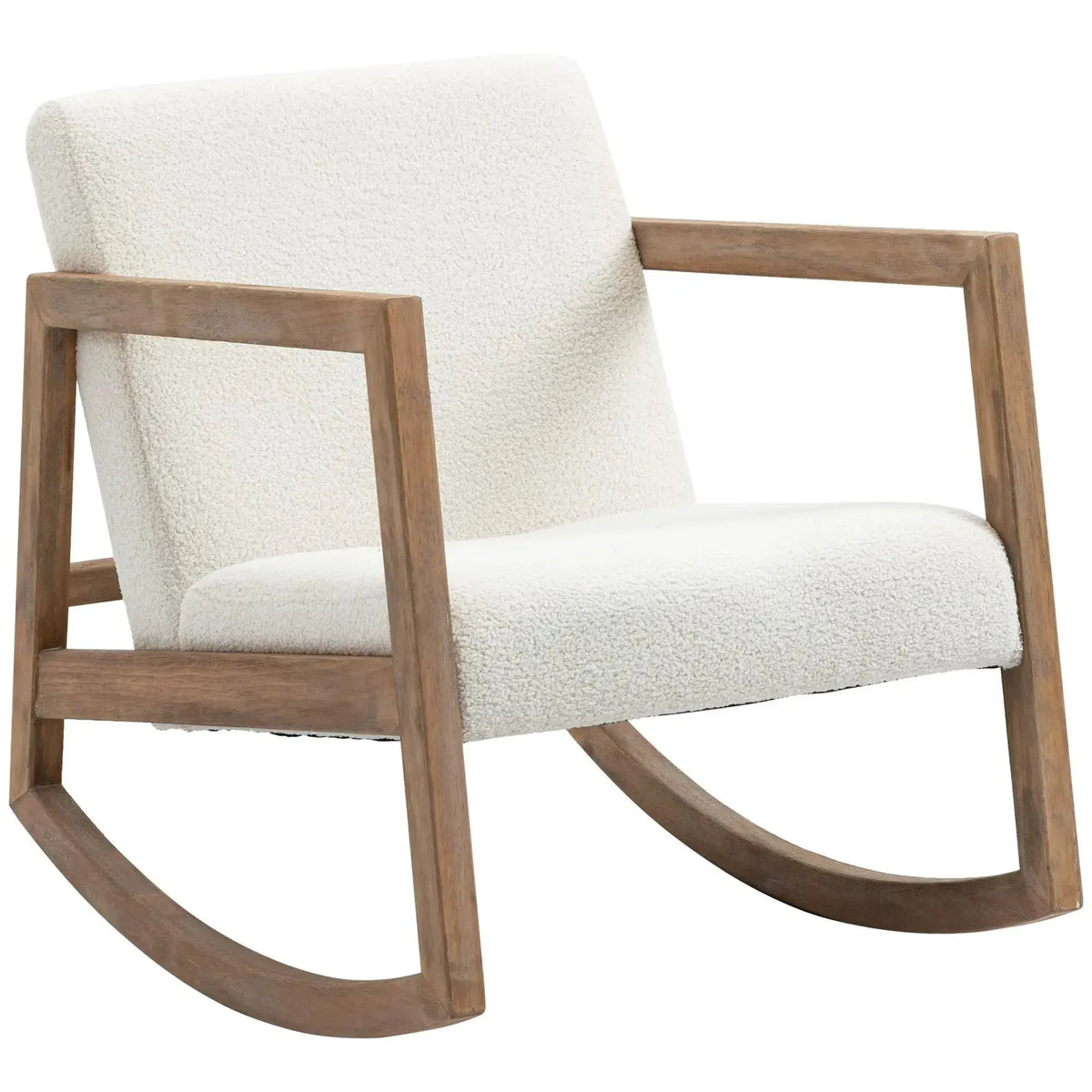 Nordic cream bouclé rocking chair – product view