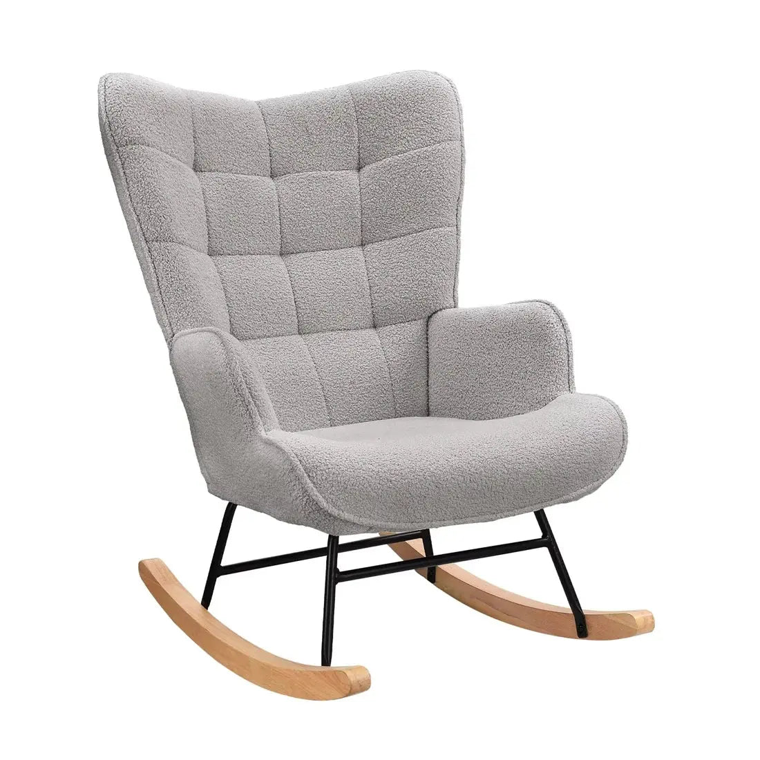 Ultra-soft teddy rocking chair – three-quarter view 2