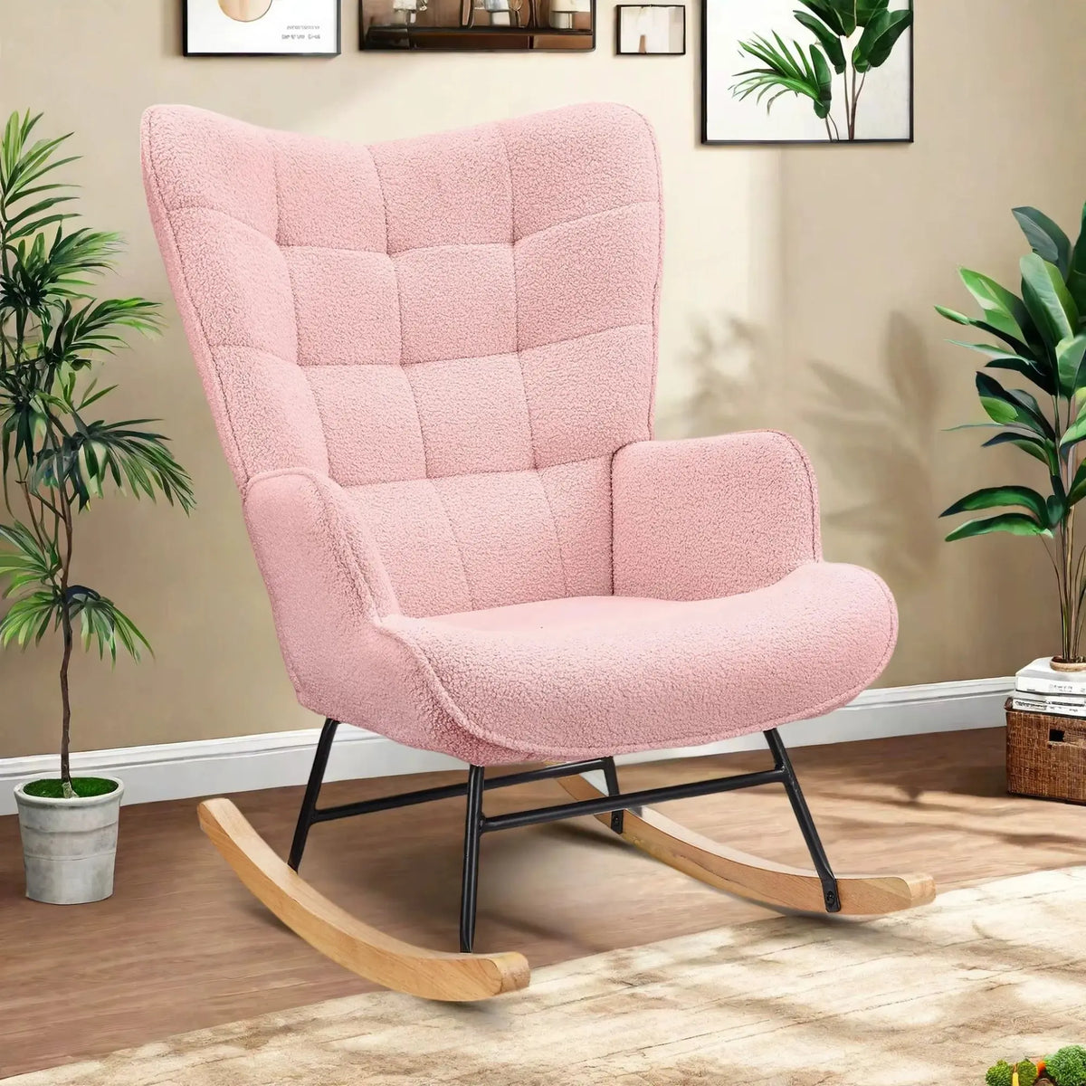 Ultra-soft teddy rocking chair – lifestyle setting