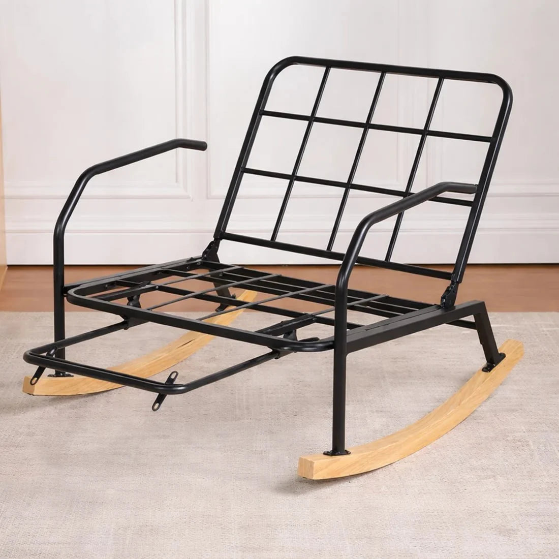 4-position reclining corduroy rocking chair – close-up detail