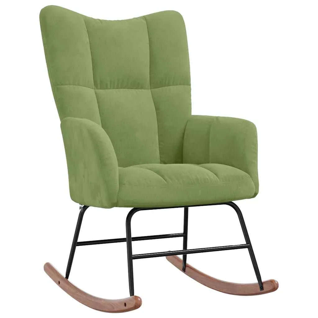 Quilted velvet rocking chair – Lime Green