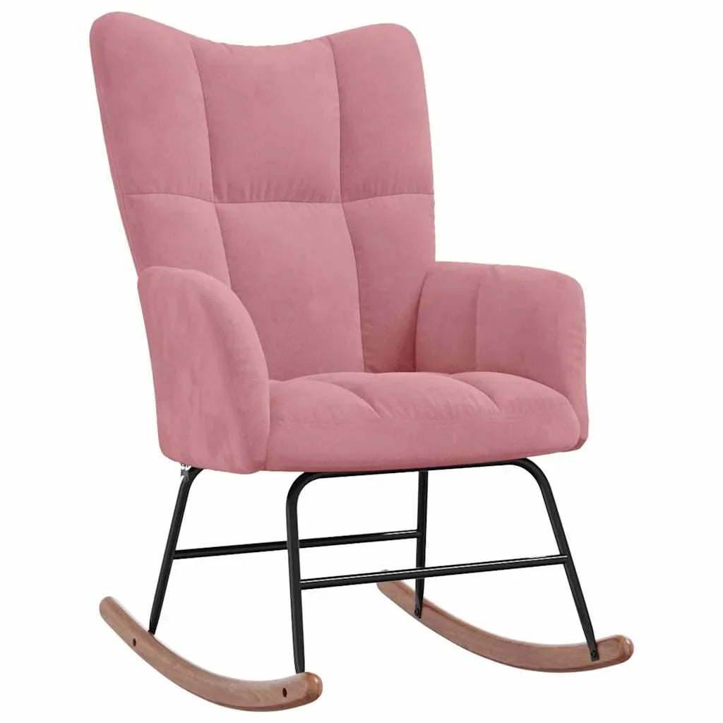 Quilted velvet rocking chair – Pink