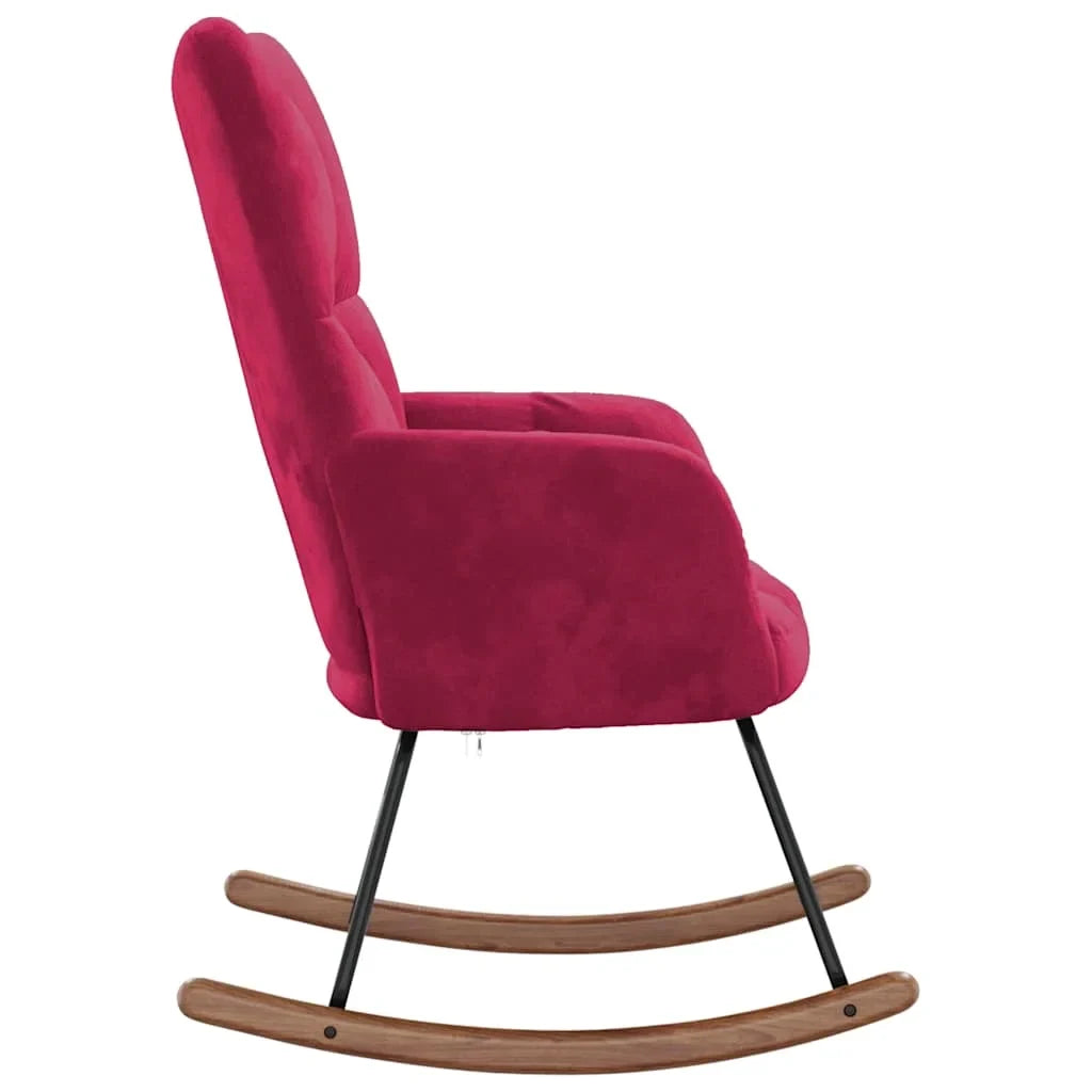 Quilted velvet rocking chair – product view 3