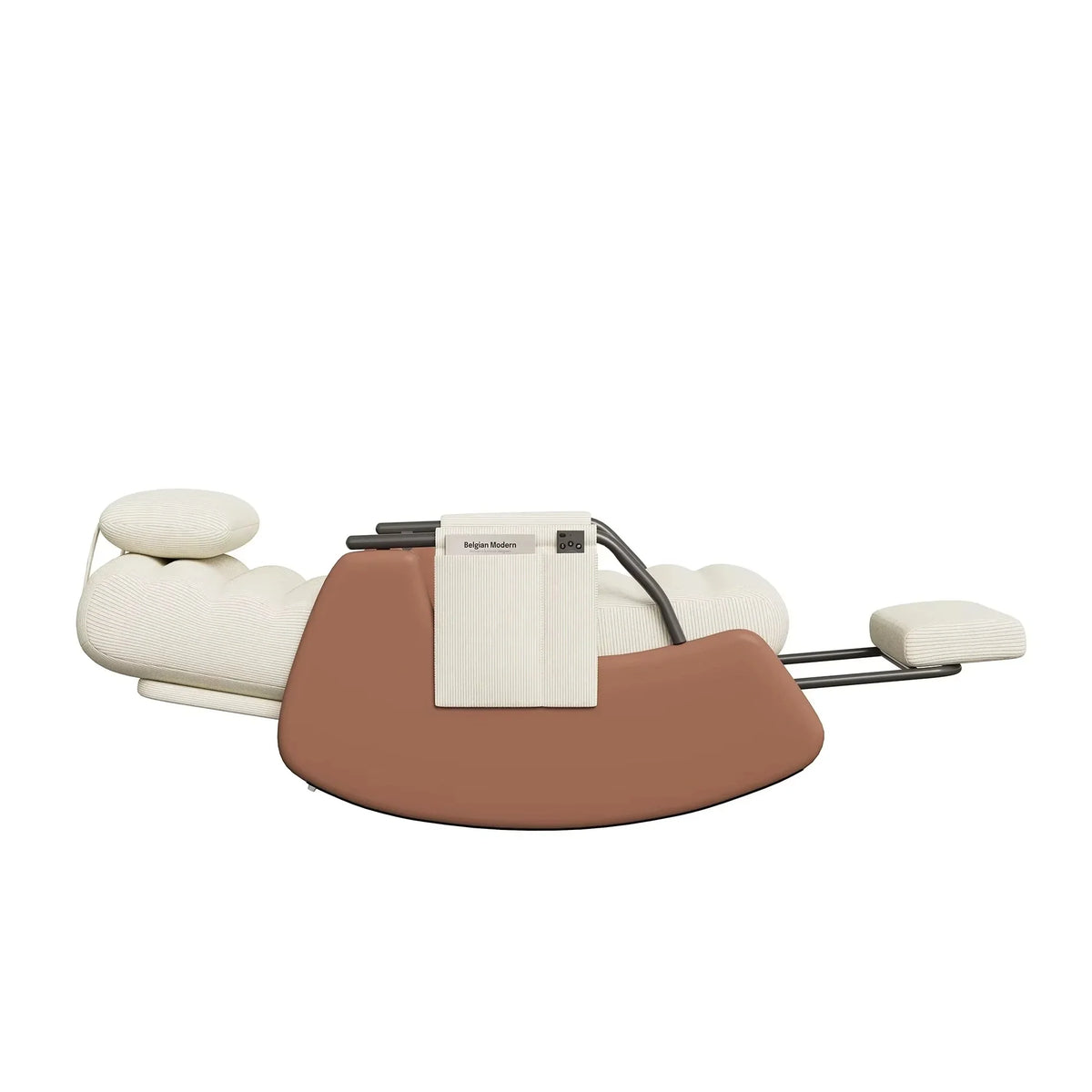 Reclining tufted corduroy rocking chair – reclined position 2