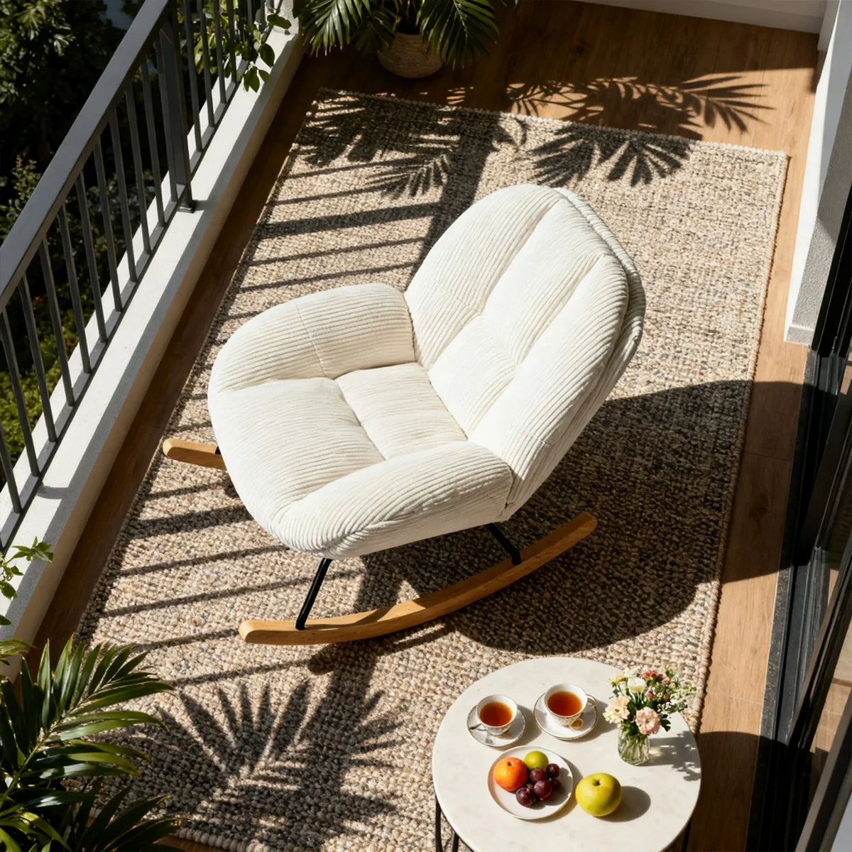 Scandinavian corduroy rocking chair – product view