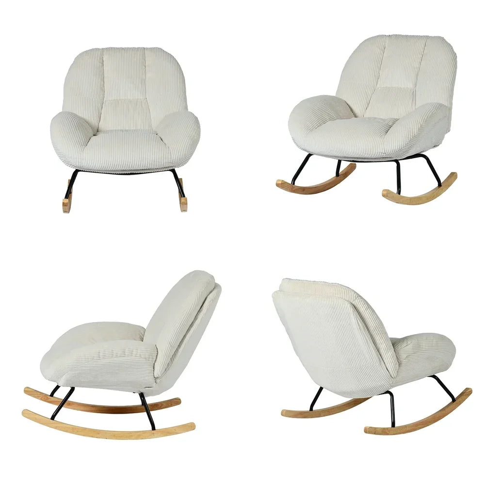 Scandinavian corduroy rocking chair – product view 2