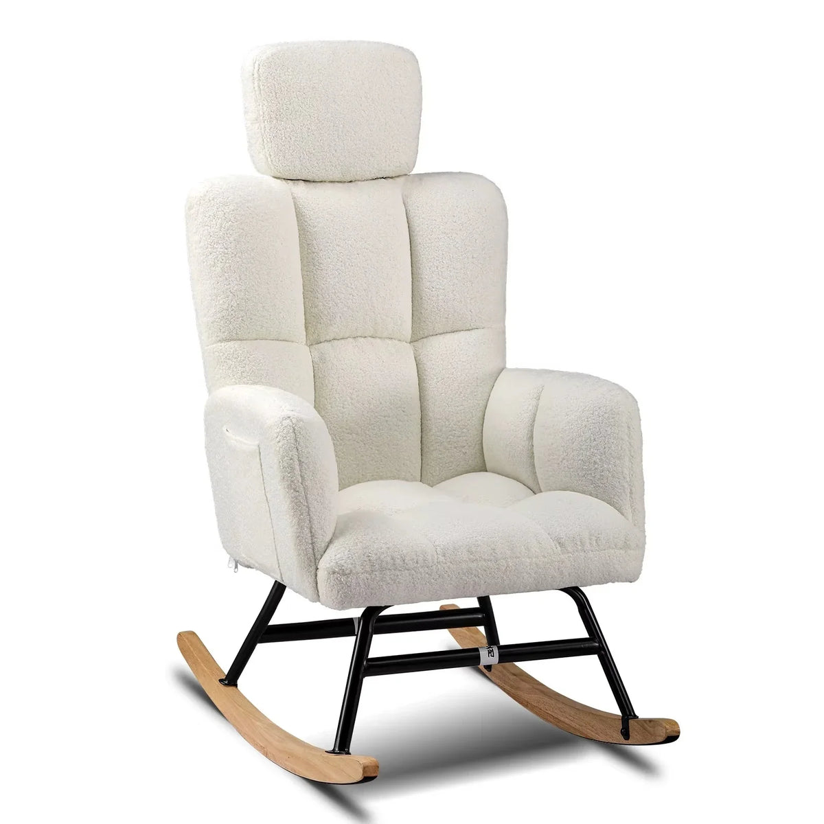Ultra-soft nursing rocking chair with headrest – close-up detail 2