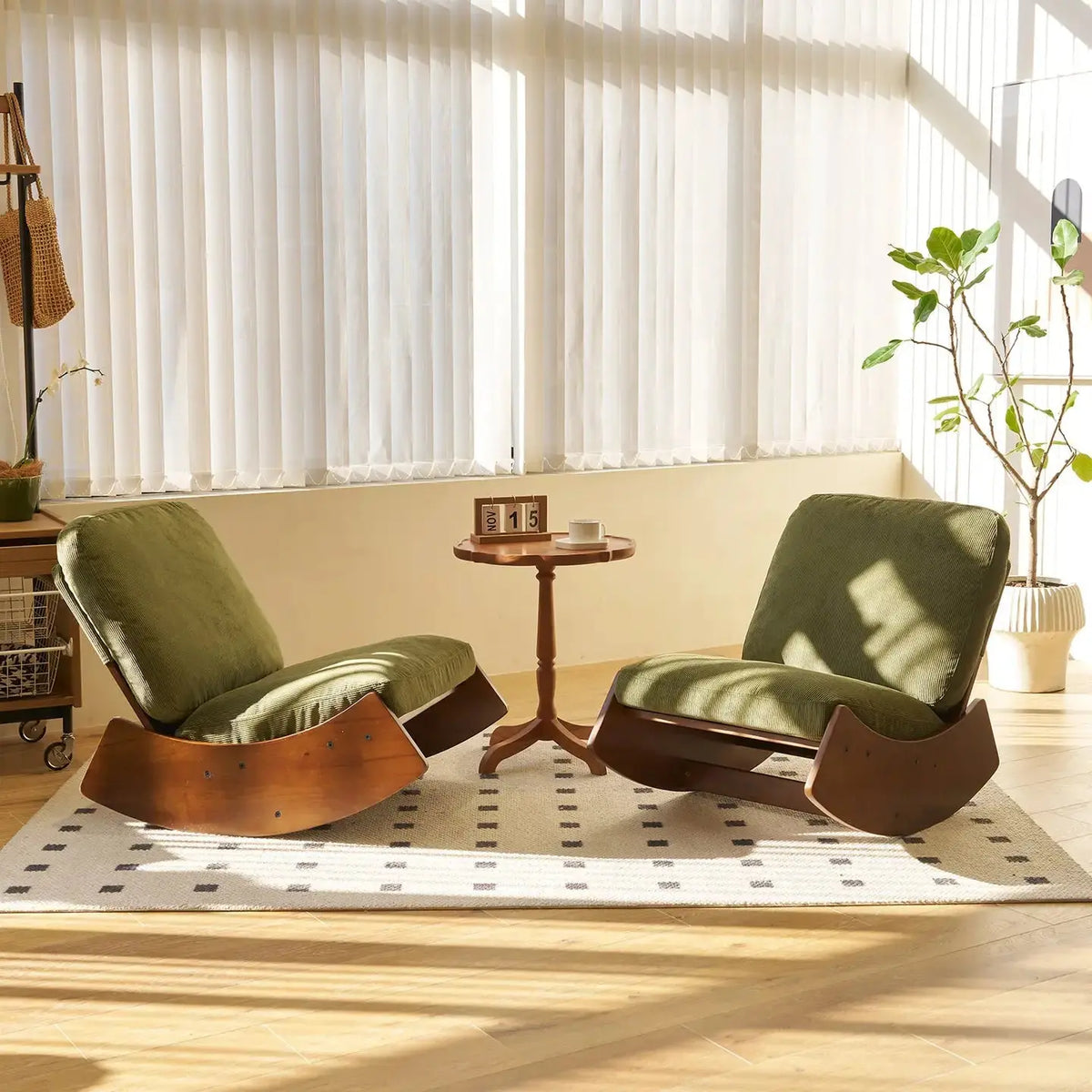 Retro corduroy rocking chair – product view 2