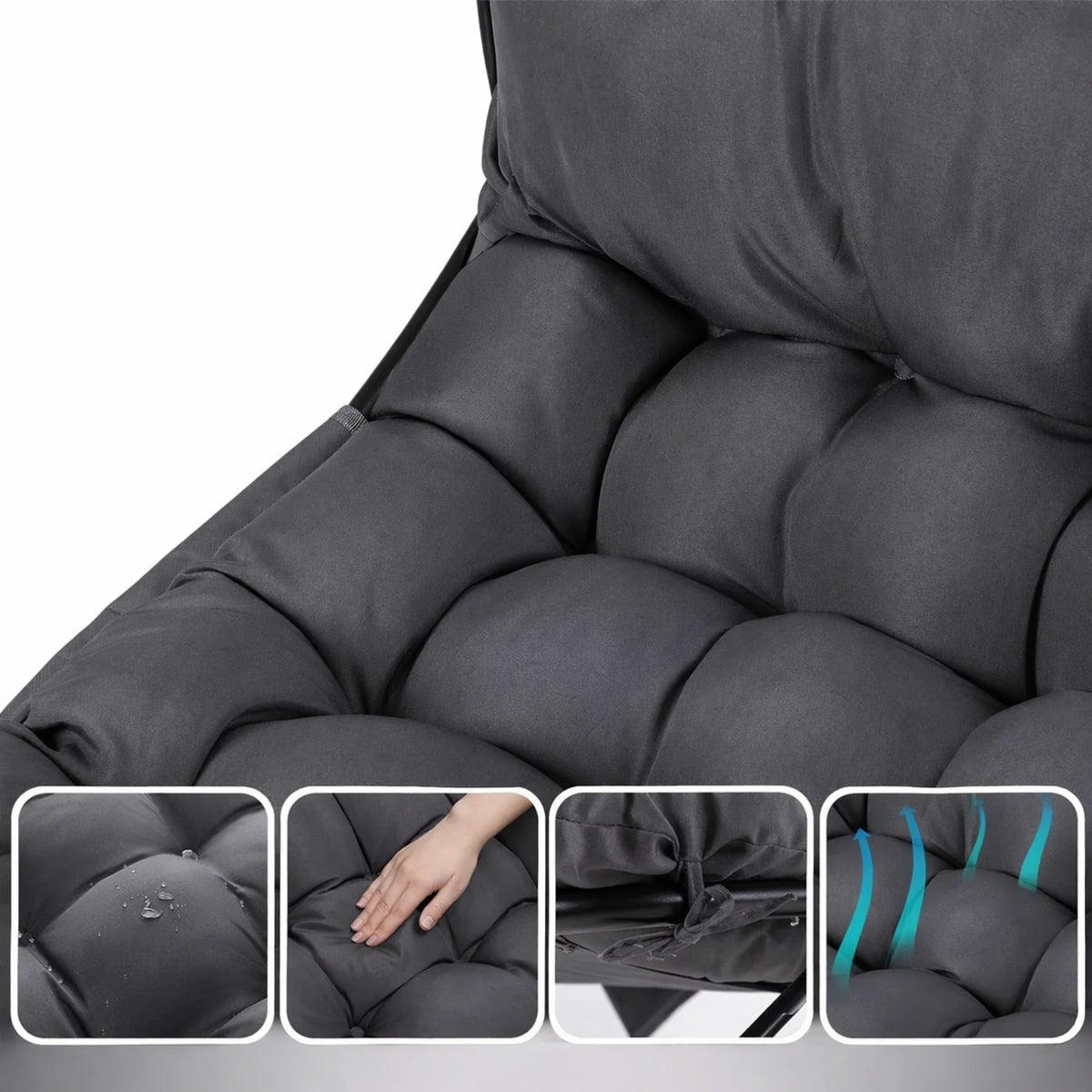 Outdoor rocking chair with waterproof cushion – product view 7