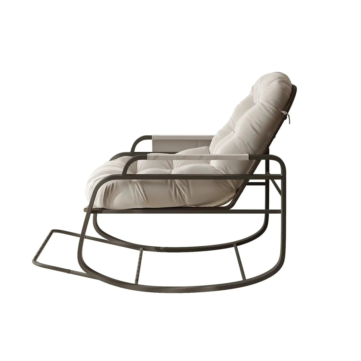 Outdoor rattan rocking chair – side view