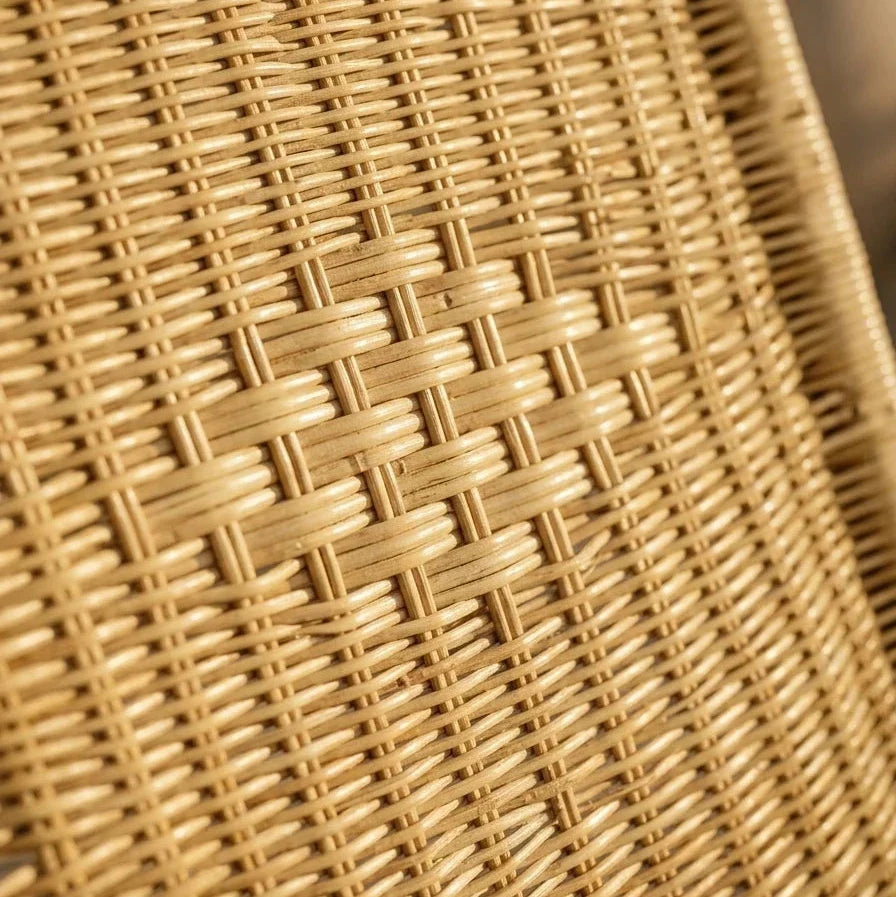 Hand-woven rattan and manau rocking chair – product view